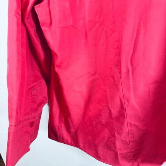 Chico’s no iron 3/4 sleeve fuchsia pink pleated boxy swing button down 3.5 18 XL - Picture 3 of 10